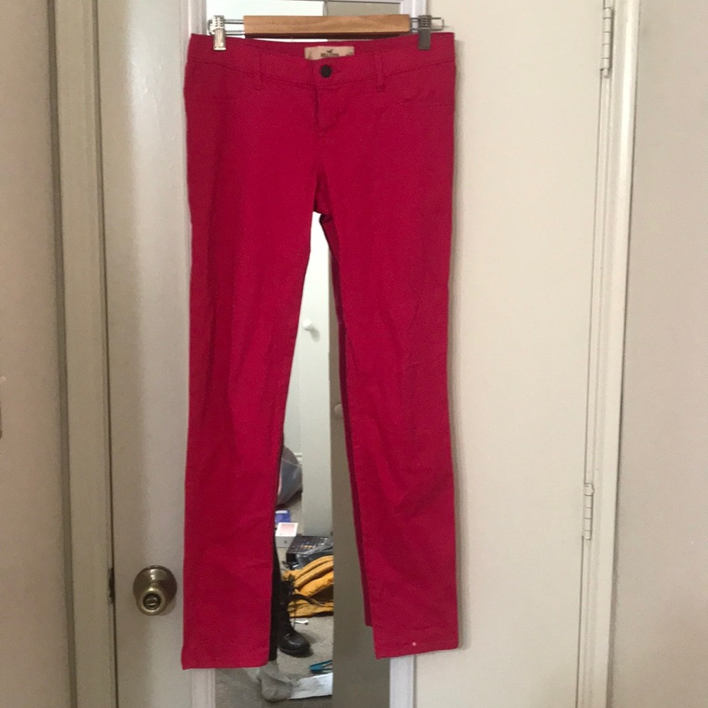 Hollister skinny pink low rise jeggings - like new